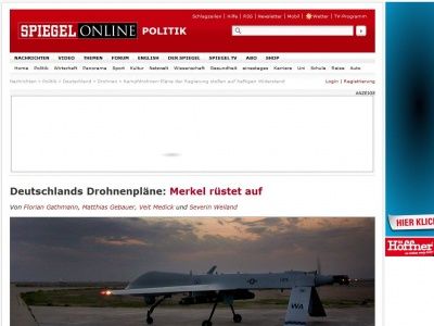 Bild zum Artikel: Deutschlands Drohnenpläne: Merkel rüstet auf