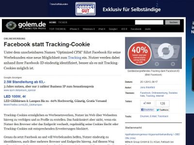 Bild zum Artikel: Onlinewerbung: Facebook statt Tracking-Cookie