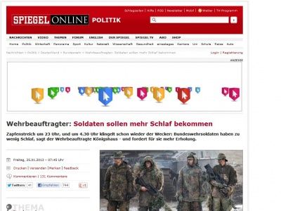 Bild zum Artikel: Wehrbeauftragter: Soldaten sollen mehr Schlaf bekommen