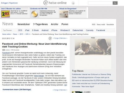 Bild zum Artikel: Facebook und Online-Werbung: Neue User-Identifizierung statt Tracking-Cookies