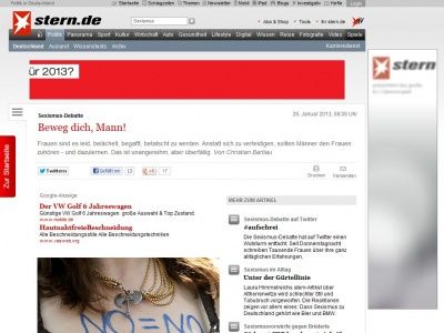 Bild zum Artikel: Sexismus-Debatte: Beweg dich, Mann!