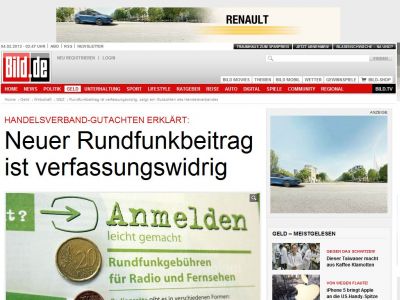 Bild zum Artikel: Gutachten erklärt - Neuer Rundfunkbeitrag ist verfassungswidrig!