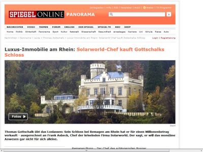 Bild zum Artikel: Luxus-Immobilie am Rhein: Solarworld-Chef kauft Gottschalks Schloss