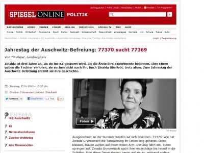 Bild zum Artikel: Jahrestag der Auschwitz-Befreiung: 77370 sucht 77369