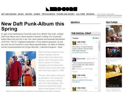 Bild zum Artikel: New Daft Punk-Album this Spring