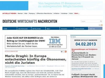 Bild zum Artikel: Mario Draghi: In Europa entscheiden künftig die Ökonomen, nicht die Juristen