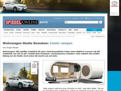 Bild zum Artikel: Wohnwagen-Studie Romotow: Cooler campen