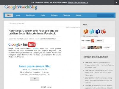 Bild zum Artikel: Reichweite: Google+ und YouTube sind die größten Social Networks hinter Facebook