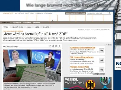 Bild zum Artikel: Zweifel an neuer GEZ-Gebühr: „Jetzt wird es brenzlig für ARD und ZDF“