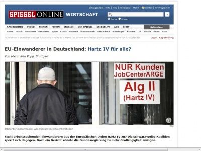 Bild zum Artikel: EU-Einwanderer in Deutschland: Hartz IV für alle?