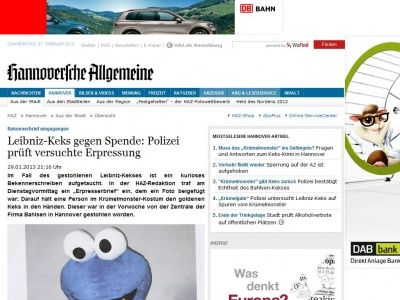 Bild zum Artikel: Leibniz-Keks: Polizei prüft versuchte Erpressung