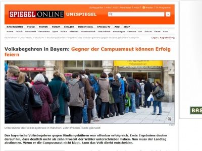 Bild zum Artikel: Volksbegehren gegen Studiengebühren: Gegner der Campusmaut können Erfolg feiern