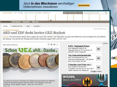 Bild zum Artikel: Aufstand der Kommunen: ARD und ZDF droht breiter GEZ-Boykott