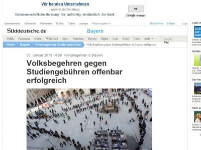 Bild zum Artikel: Volksbegehren gegen Studiengebühren in Bayern: Es fehlen nur noch 28.200 Stimmen