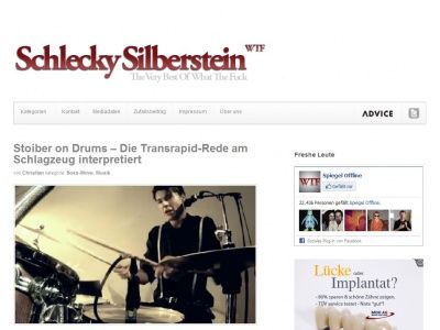 Bild zum Artikel: Stoiber on Drums – Die Transrapid-Rede am Schlagzeug interpretiert