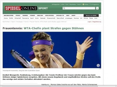 Bild zum Artikel: Frauentennis: WTA-Chefin plant Strafen gegen Stöhnen
