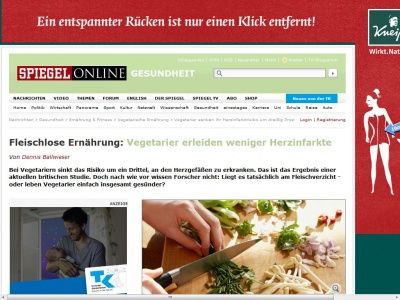 Bild zum Artikel: Fleischlose Ernährung: Vegetarier erleiden weniger Herzinfarkte