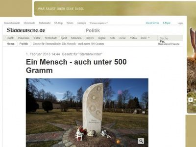 Bild zum Artikel: Gesetz für 'Sternenkinder': Ein Mensch - auch unter 500 Gramm