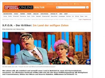 Bild zum Artikel: Karneval in ARD und ZDF: Im Land der seifigen Zoten