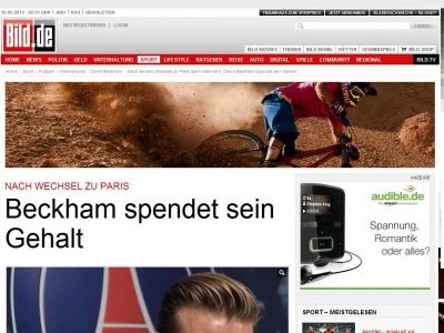 Bild zum Artikel: Nach Wechsel zu Paris - Beckham spendet sein gesamtes Gehalt