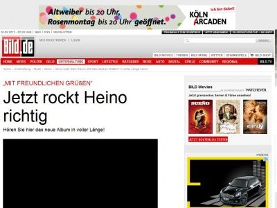 Bild zum Artikel: „Mit freundlichen Grüßen” - Jetzt rockt Heino richtig!