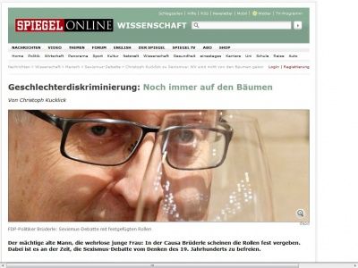 Bild zum Artikel: Geschlechterdiskriminierung: Noch immer auf den Bäumen