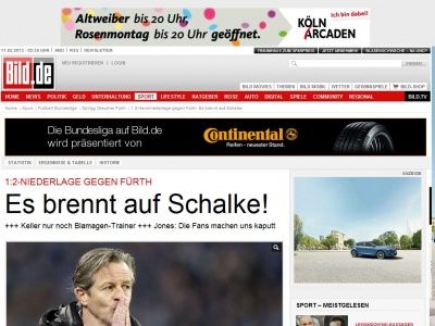 Bild zum Artikel: 1:2-Pleite gegen Fürth - Es brennt auf Schalke!