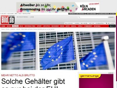 Bild zum Artikel: Mehr Netto als Brutto - Solche Gehälter gibt es nur bei der EU!