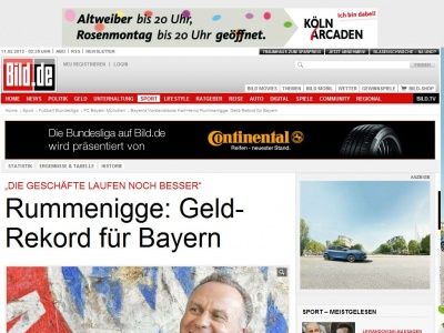 Bild zum Artikel: Rummenigge verrät - Geld-Rekord für Bayern