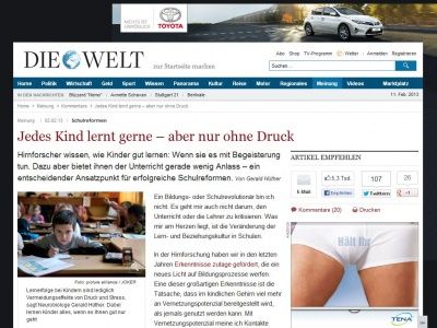 Bild zum Artikel: Schulreformen: Jedes Kind lernt gerne – aber nur ohne Druck