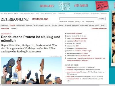 Bild zum Artikel: Unzufriedenheit: 
			  Der deutsche Protest ist alt, klug und männlich