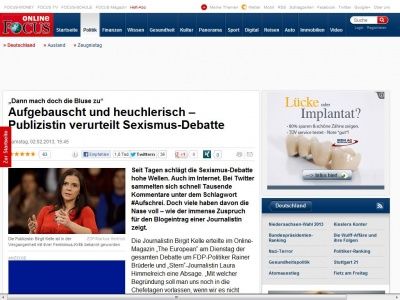 Bild zum Artikel: 'Dann mach doch die Bluse zu' - Aufgebauscht und heuchlerisch – Publizistin verurteilt Sexismus-Debatte