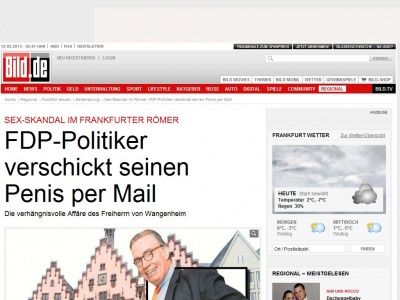 Bild zum Artikel: Sex-Skandal in Frankfurt - FDP-Politiker verschickt seinen Penis per Mail