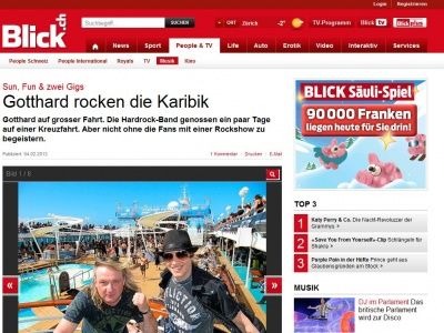 Bild zum Artikel: Sun, Fun & zwei Gigs: Gotthard rocken die Karibik