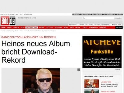 Bild zum Artikel: Schlagerbarde Heino - Sein neues Album bricht Download-Rekord