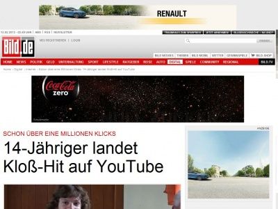 Bild zum Artikel: Über eine Mio. Klicks - 14-Jähriger landet Kloß-Hit auf YouTube