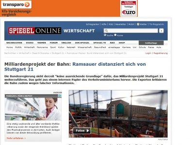 Bild zum Artikel: Milliardenprojekt der Bahn: Ramsauer distanziert sich von Stuttgart 21