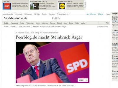 Bild zum Artikel: Blog für Kanzlerkandidaten: Peerblog.de macht Steinbrück Ärger