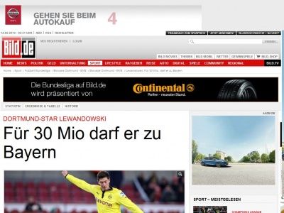Bild zum Artikel: Dortmund-Star Lewandowski - Für 30 Mio darf er zu Bayern