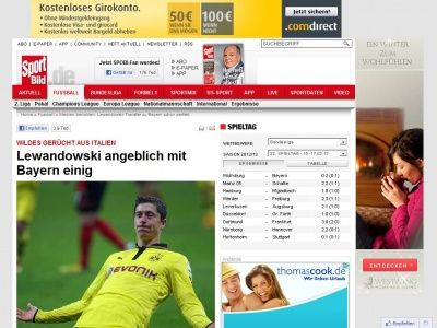 Bild zum Artikel: Italiener berichten  -  

Lewandowski wechselt im Sommer zu Bayern