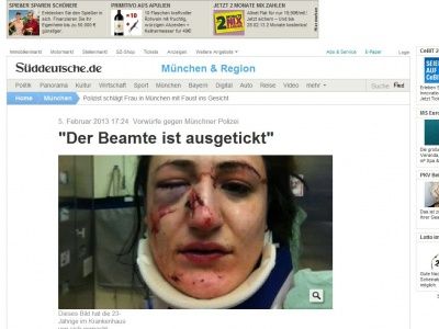 Bild zum Artikel: Vorwürfe gegen Münchner Polizei: 'Der Beamte ist ausgetickt'