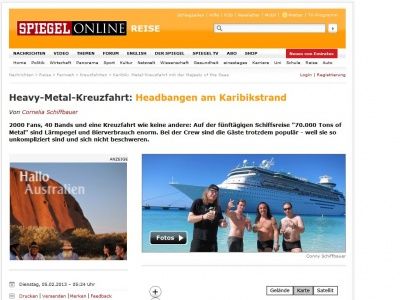 Bild zum Artikel: Heavy-Metal-Kreuzfahrt: Headbangen am Karibikstrand