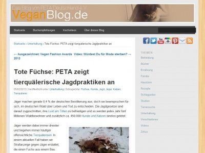 Bild zum Artikel: Tote Füchse: PETA zeigt tierquälerische Jagdpraktiken an