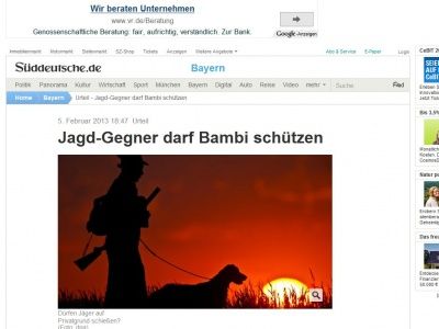 Bild zum Artikel: Urteil: Jagd-Gegner darf Bambi schützen