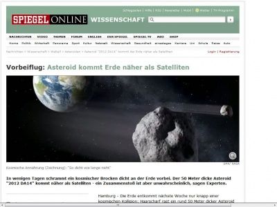 Bild zum Artikel: Vorbeiflug: Asteroid kommt Erde näher als Satelliten