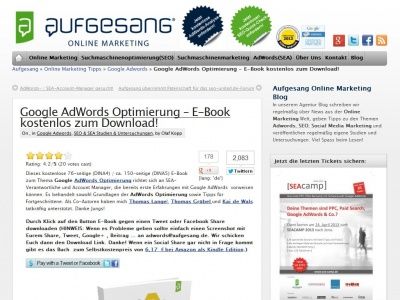 Bild zum Artikel: Google AdWords Optimierung – E-Book über 75 Seiten kostenlos zum Download!