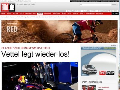 Bild zum Artikel: 74 Tage nach WM-Titel - Sebastian Vettel gibt wieder Vollgas!