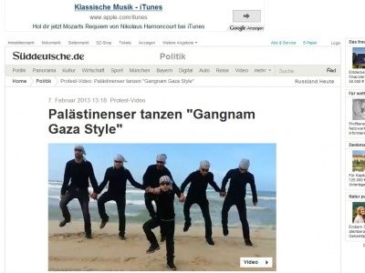 Bild zum Artikel: Protest-Video: Palästinenser tanzen 'Gangnam Gaza Style'