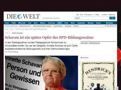 Bild zum Artikel: Doktor-Desaster: Schavan ist ein spätes Opfer des SPD-Bildungswahns