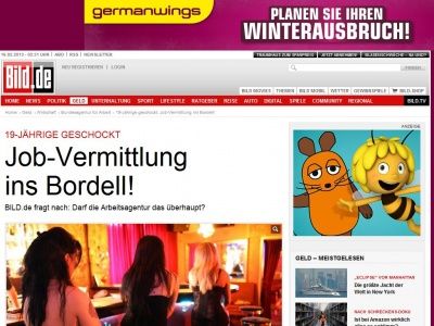 Bild zum Artikel: 19-Jährige geschockt - Job-Vermittlung ins Bordell!